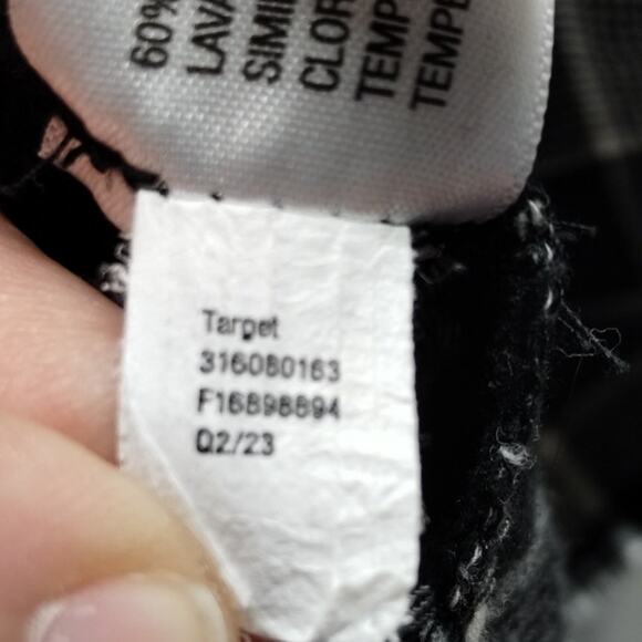 Knox Rose Size Large Black White Check On or Off Shoulder 3/4 Sleeve Peasant Top - Picture 6 of 6